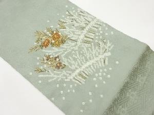 金彩絞り金駒刺繍草花模様名古屋帯